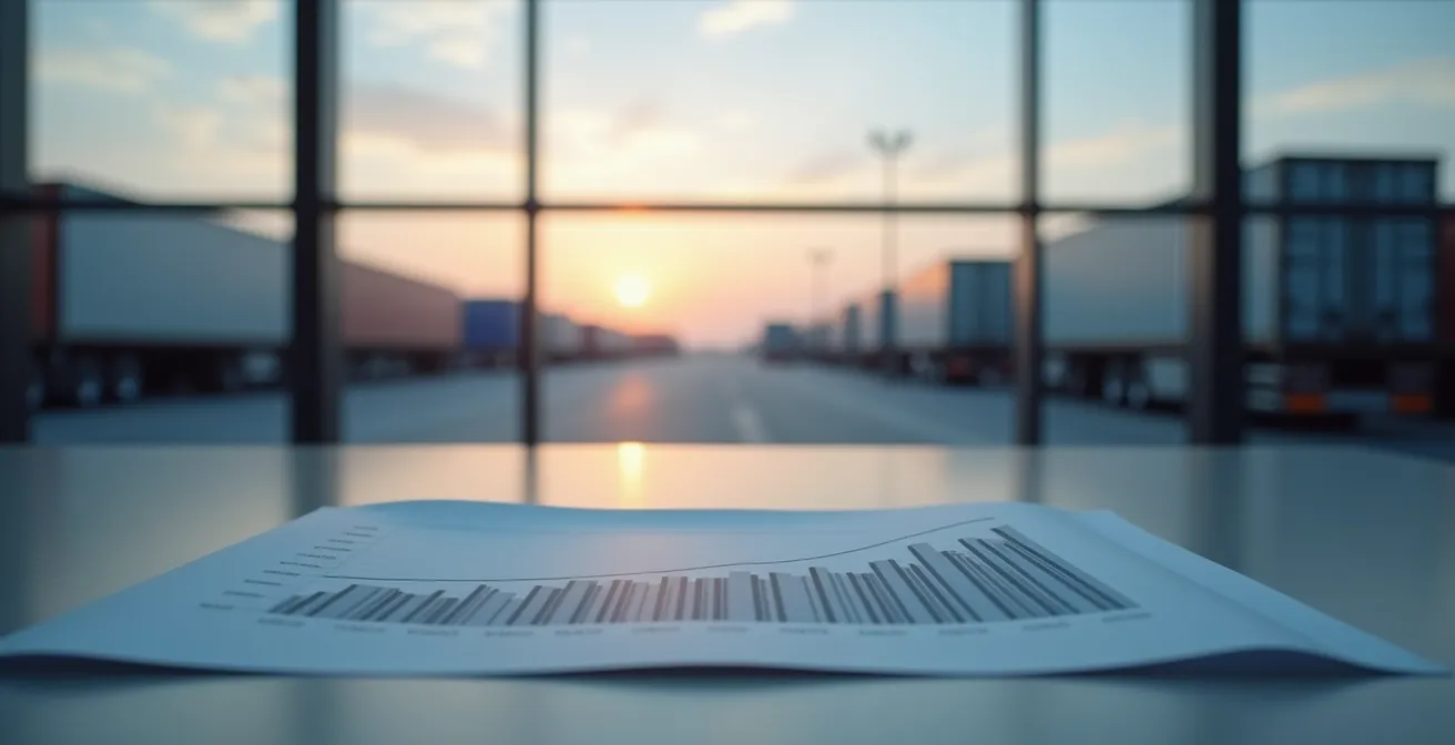 Ufficio logistica con grafici di costi in aumento e margini in calo