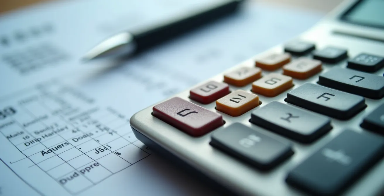 Calcolatrice e documenti di spedizione con evidenziazione dei costi accessori