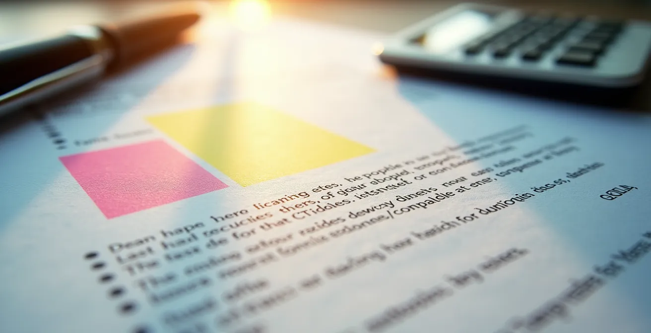 Dettaglio macro di contratto di trasporto con evidenziatore su clausola carburante