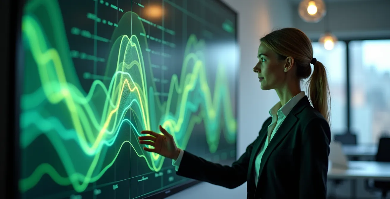 Una dashboard interattiva mostra a un cliente il monitoraggio in tempo reale delle emissioni di CO2 risparmiate.