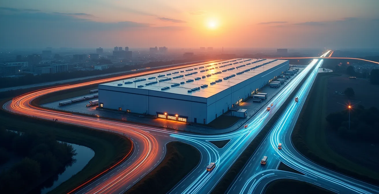 Sistema di distribuzione hub and spoke con veicoli diesel ed elettrici