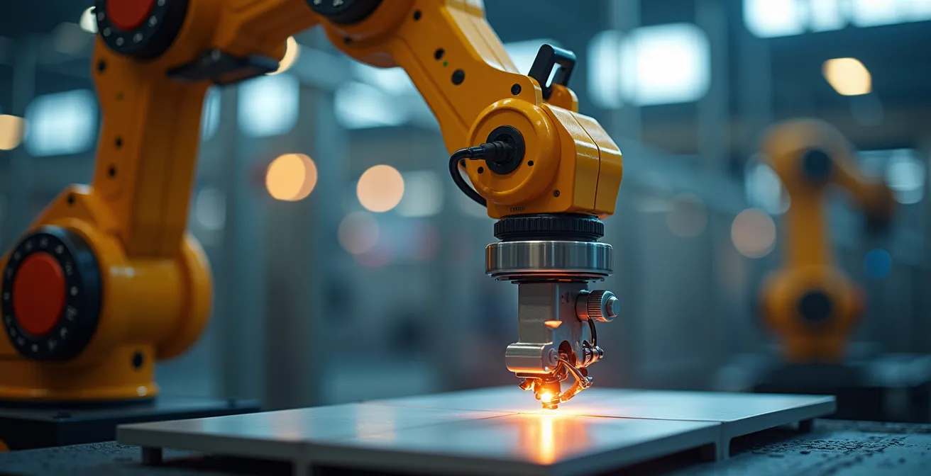 Fabbrica automatizzata europea con robotica avanzata e sistemi Industry 4.0