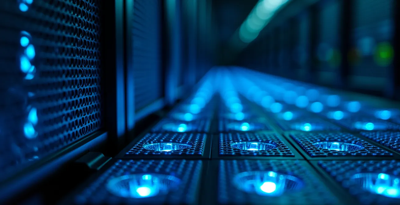 Server room moderno con sistemi di sicurezza avanzati e backup ridondanti